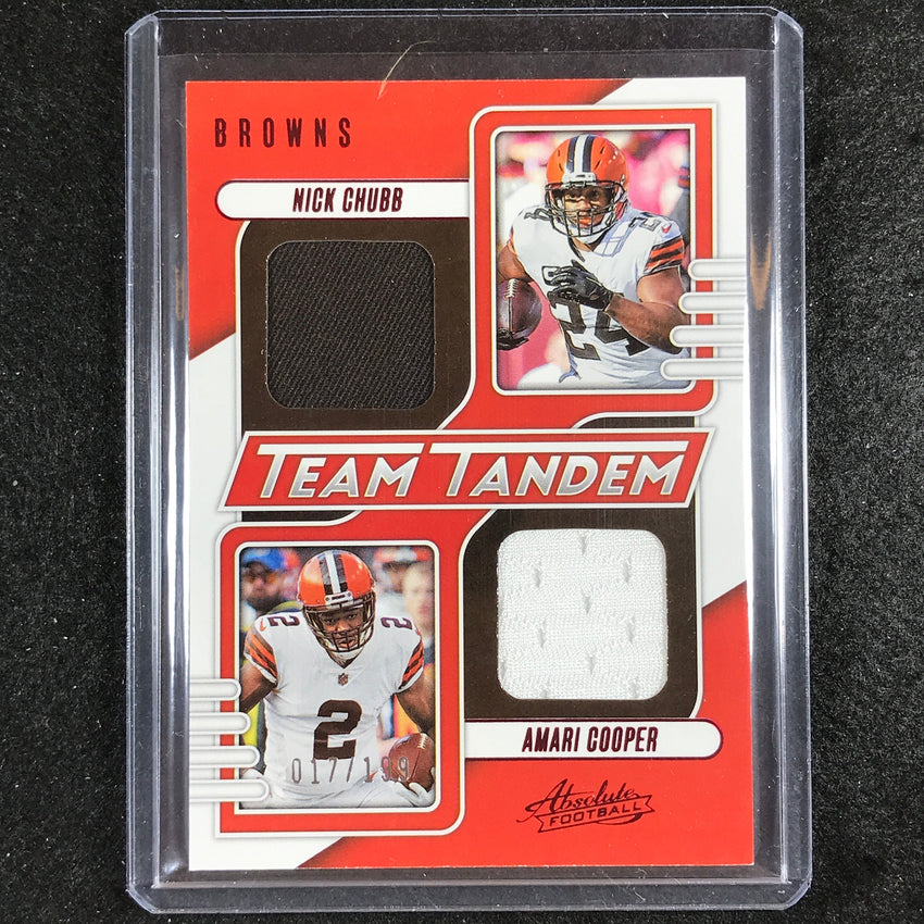 2023 Absolute Football Nick Chubb Amari Cooper Team Tandem Dual Jersey 17/199