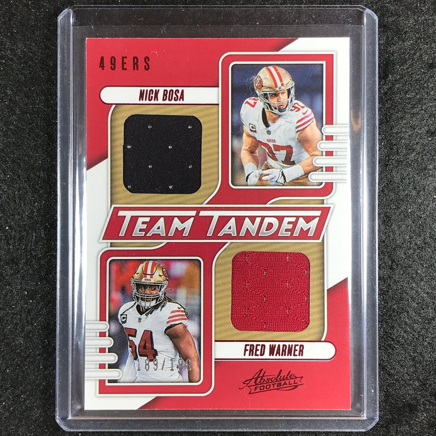 2023 Absolute Football Nick Bosa Fred Warner Team Tandem Dual Jersey 189/199