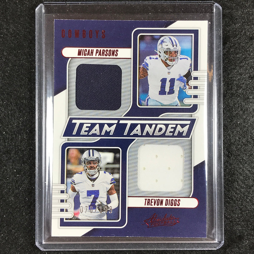 2023 Absolute Football Micah Parsons Trevon Diggs Team Tandem Dual Jersey 70/199