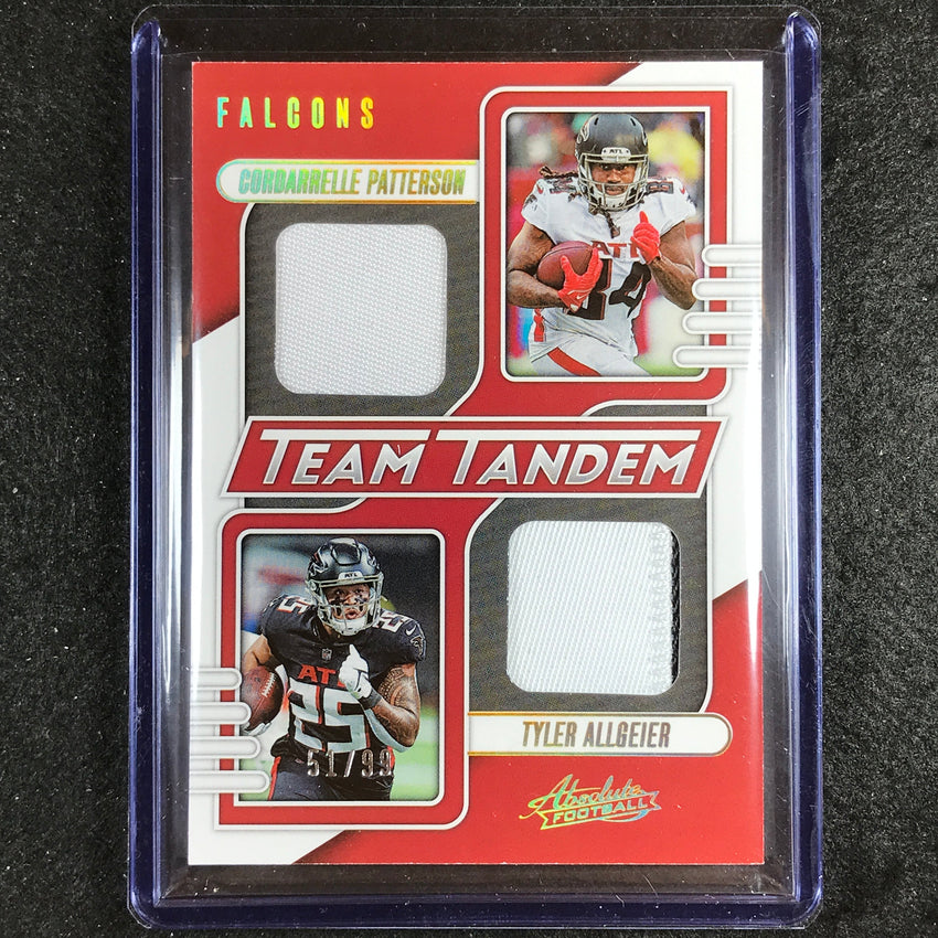 2023 Absolute Football Patterson Allgeier Team Tandem Dual Patch Gold 51/99