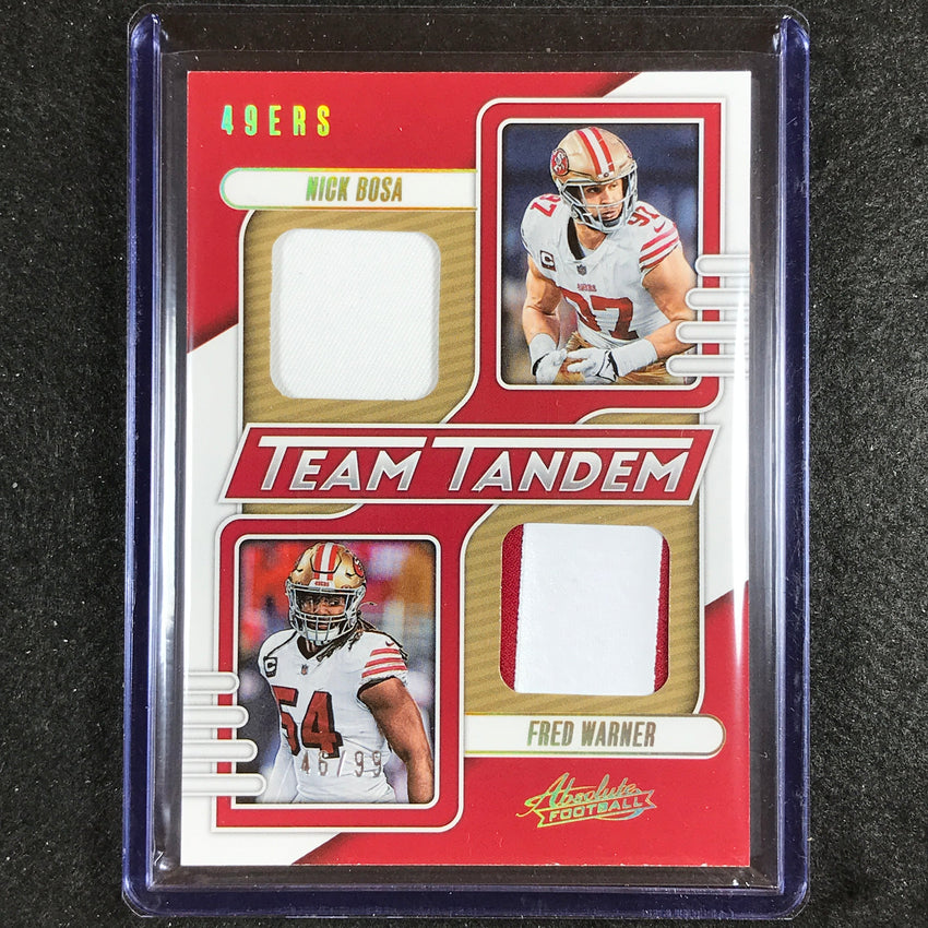 2023 Absolute Football Nick Bosa Fred Warner Team Tandem Dual Patch Gold 46/99