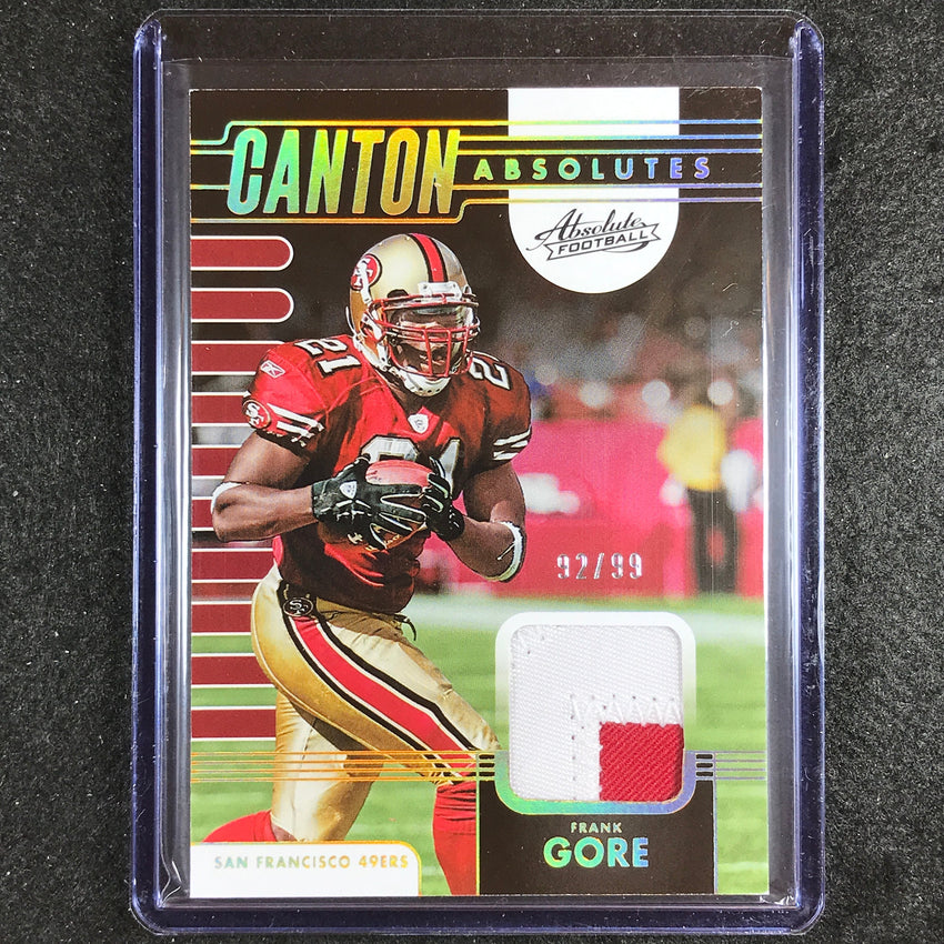 2023 Absolute Football Frank Gore Canton Absolutes Jersey Relic Gold 92/99