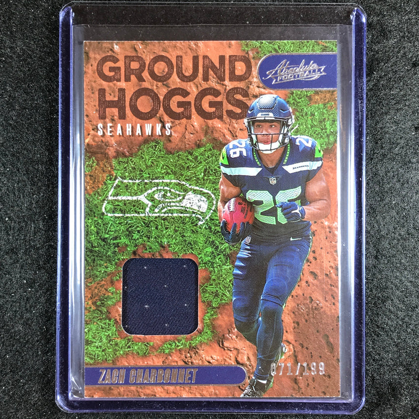 2023 Absolute Football Zach Charbonnet Ground Hoggs Rookie Jersey Relic 71/199