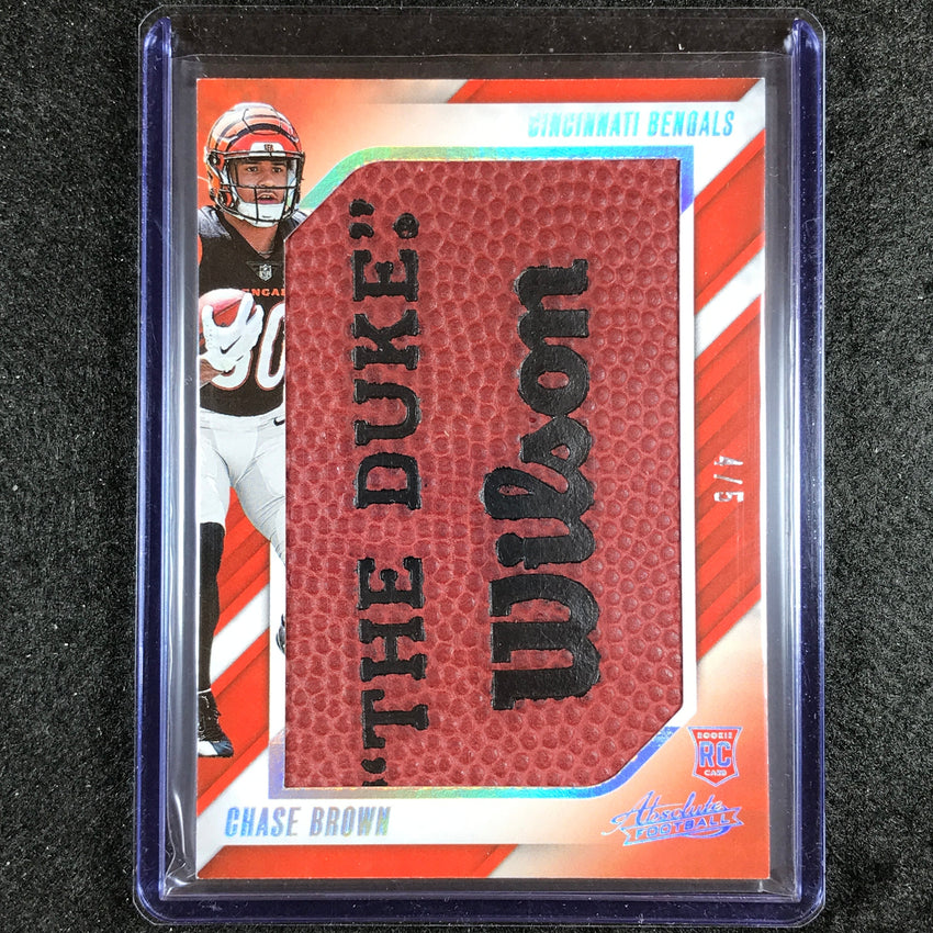 2023 Absolute Football Chase Brown Jumbo Rookie Football Relic 4/5