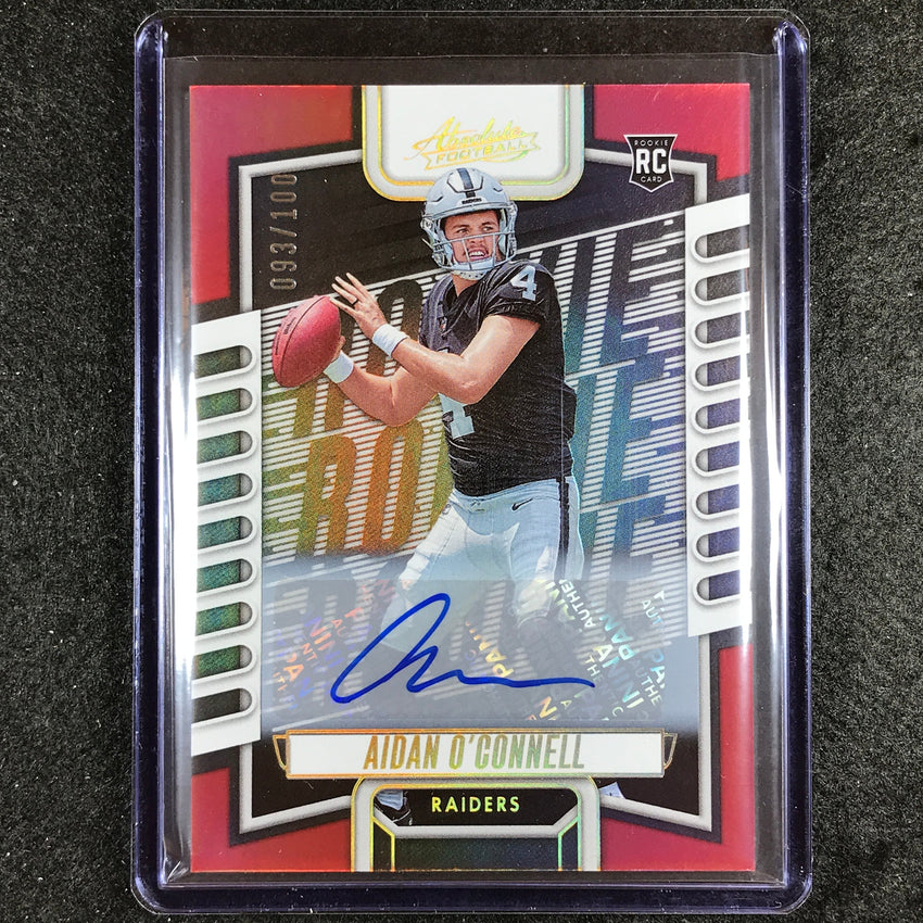 2023 Absolute Football Aidan Oconnell Signature Rookie Auto Red 93/100