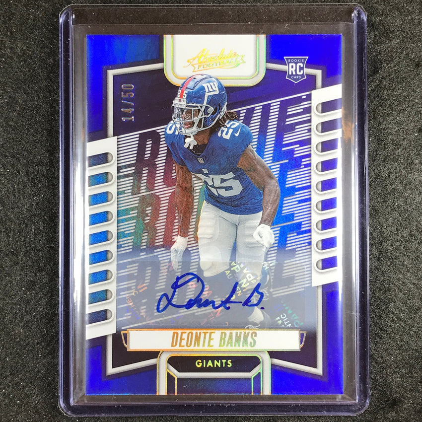 2023 Absolute Football Deonte Banks Signature Rookie Auto Blue 14/50