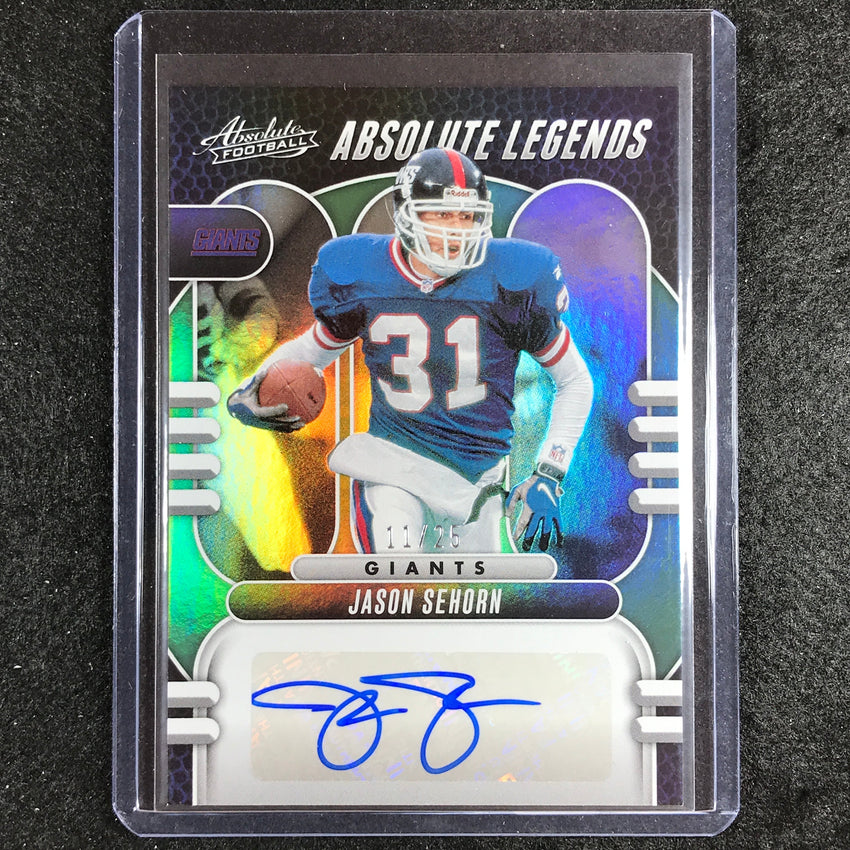 2023 Absolute Football Jason Sehorn Absolute Legends Auto Green 11/25