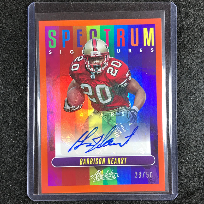 2023 Absolute Football Garrison Hearst Spectrum Signatures Auto Orange 29/50