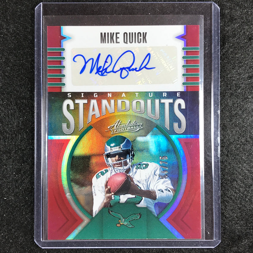 2023 Absolute Football Mike Quick Signature Standouts Auto Red 4/75