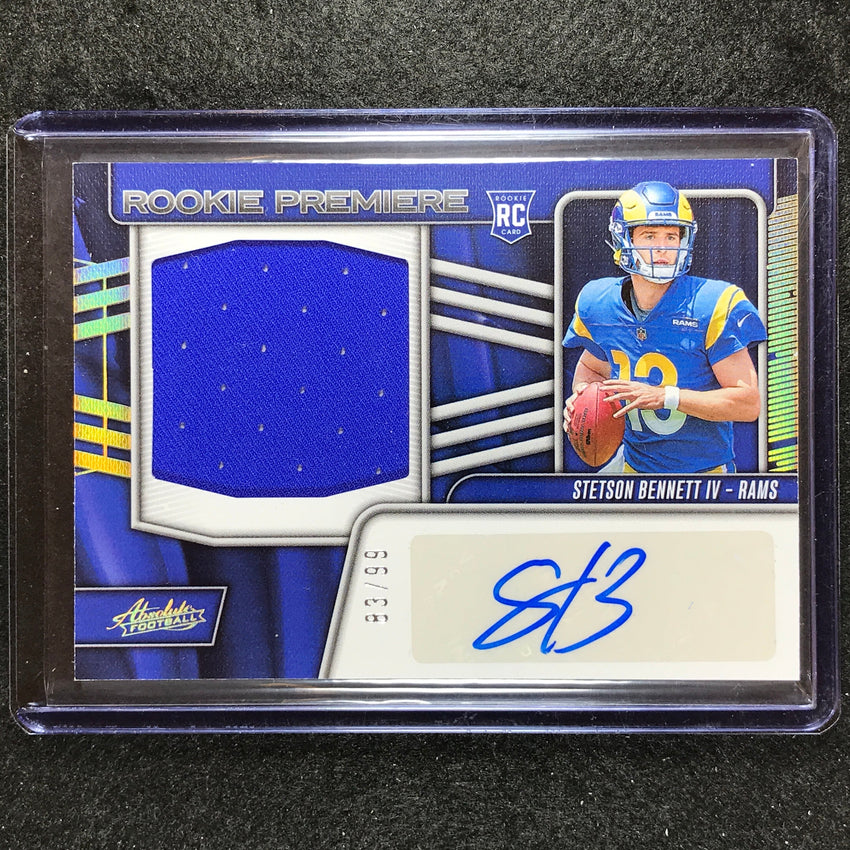 2023 Absolute Football Stetson Bennett Rookie Premiere Auto Jumbo Relic 83/99