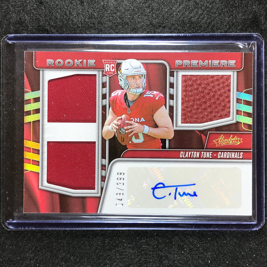 2023 Absolute Football Clayton Tune Rookie Premiere Materials Auto Jersey 49/399