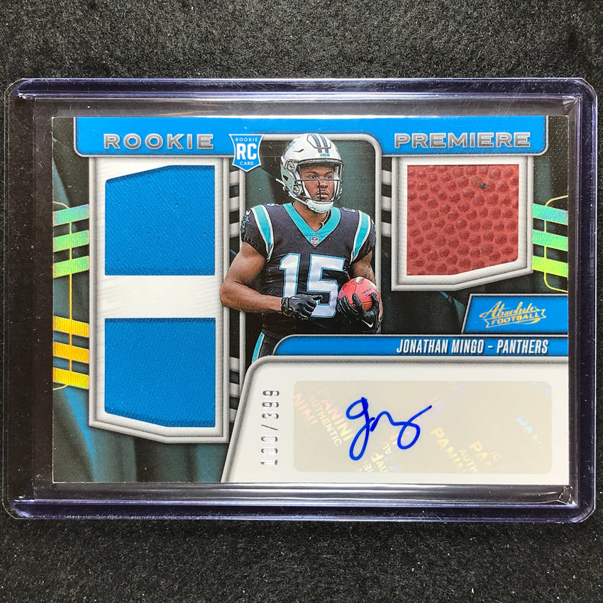 2023 Absolute Football Jonathan Mingo Rookie Premiere Materials Auto 100/399