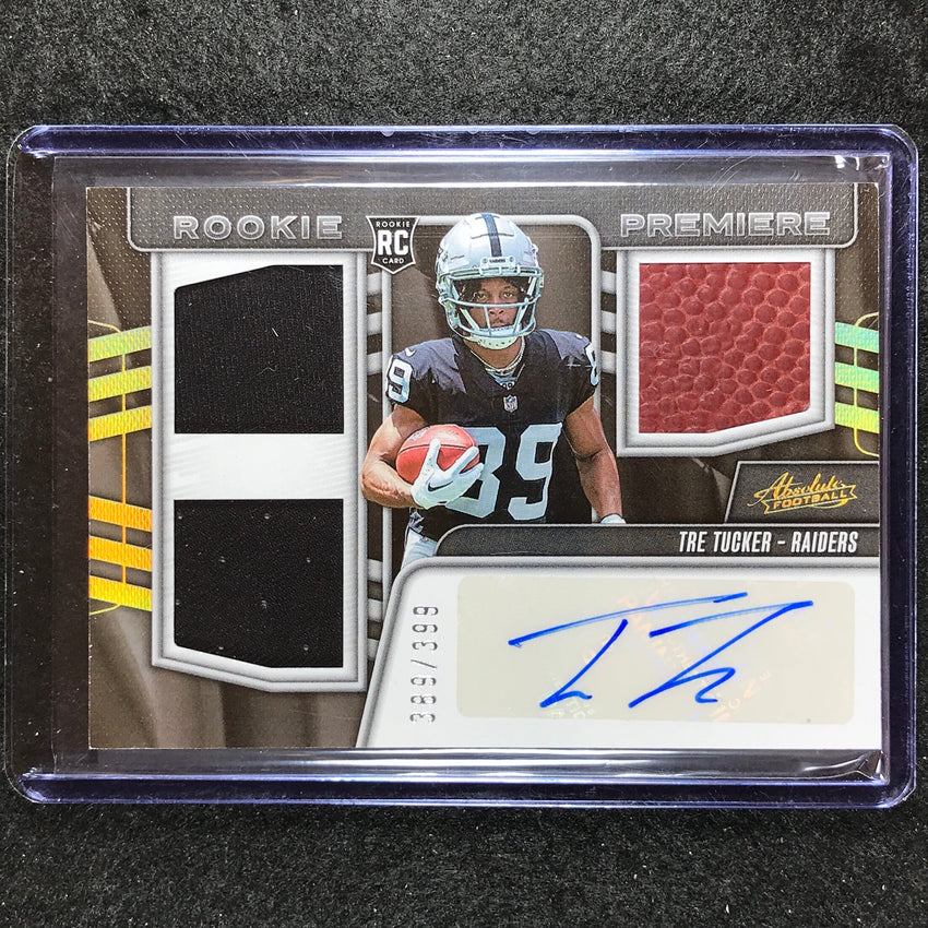 2023 Absolute Football Tre Tucker Rookie Premiere Materials Auto Jersey 389/399