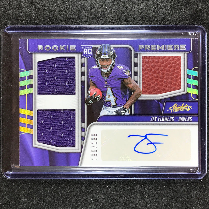 2023 Absolute Football Zay Flowers Rookie Premiere Materials Auto Jersey 190/199