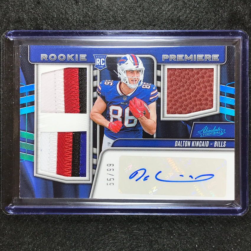 2023 Absolute Football Dalton Kincaid Rookie Premiere Materials Auto Patch 55/99