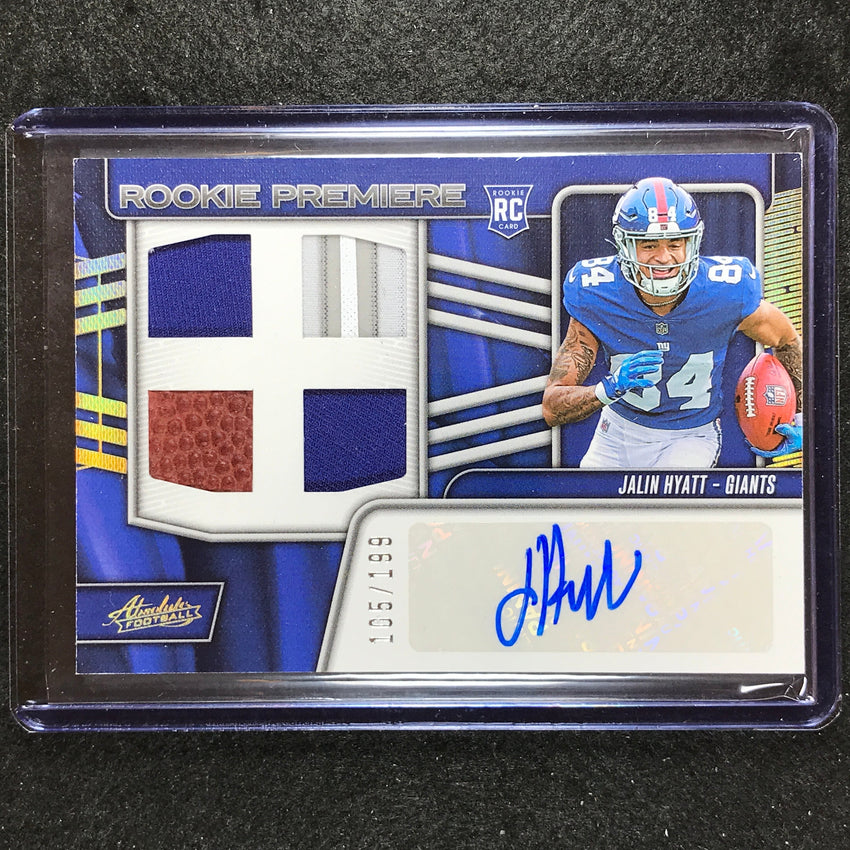 2023 Absolute Football Jalin Hyatt Rookie Premiere Materials Auto Quad 105/199