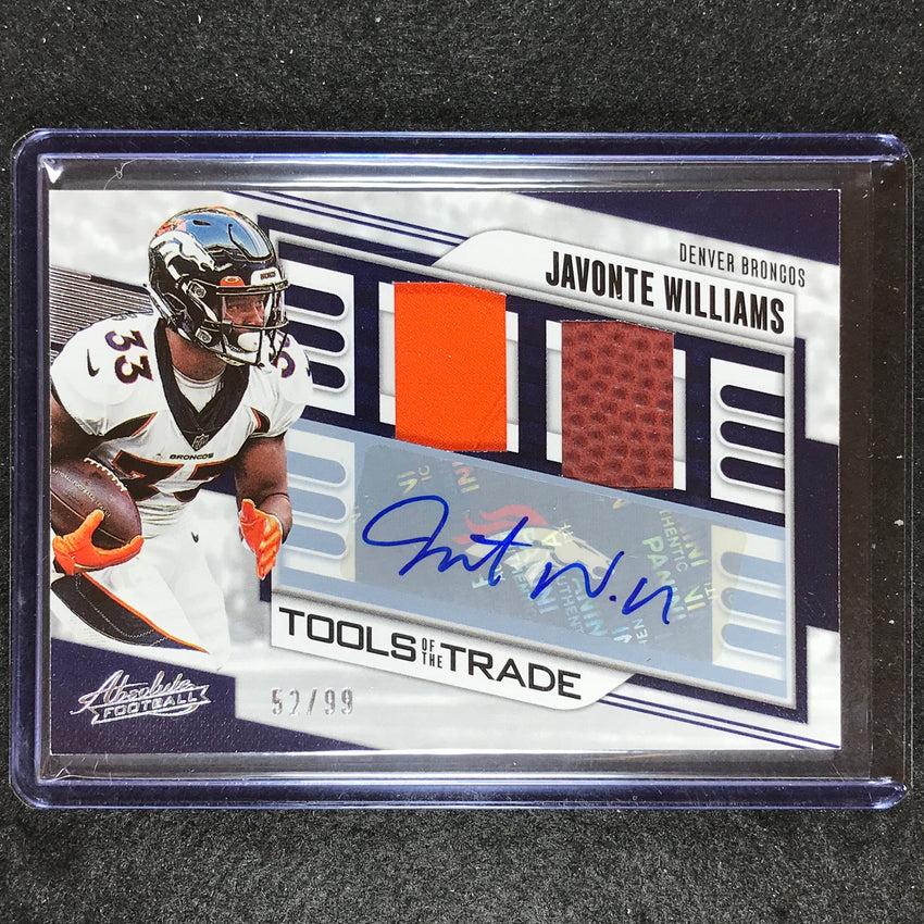 2023 Absolute Football Javonte Williams Tools Of The Trade Auto Relic 52/99