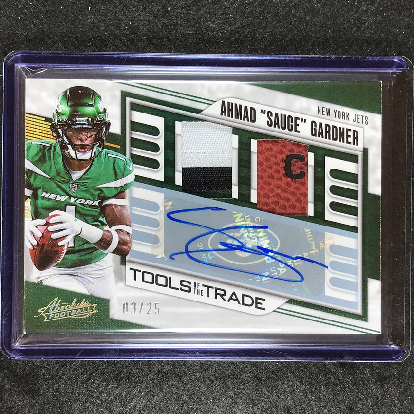 2023 Absolute Football Ahmad Sauce Gardner Tools Of The Trade Auto Prime 3/25