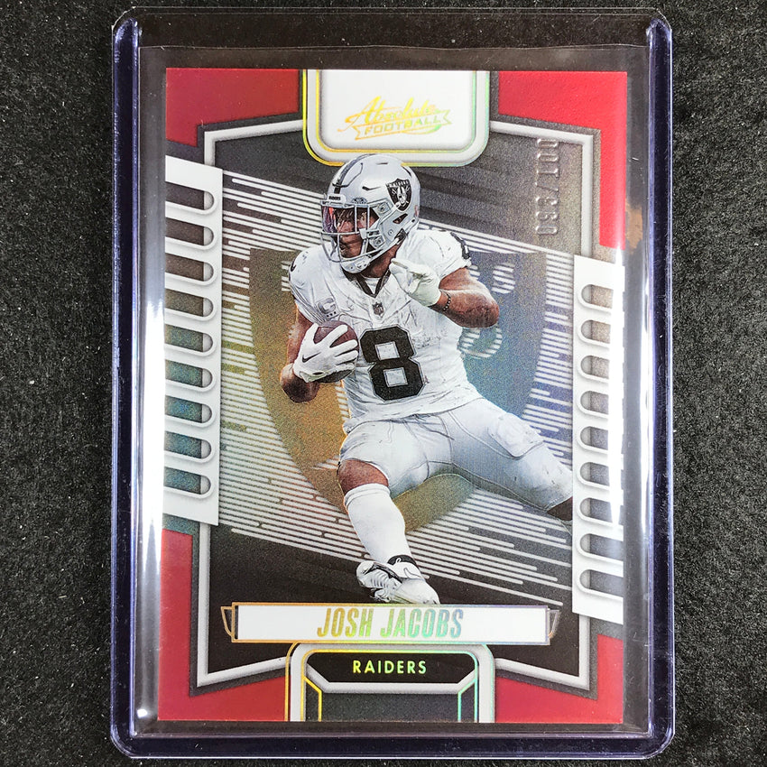 2023 Absolute Football Josh Jacobs Base Red Spectrum 93/100