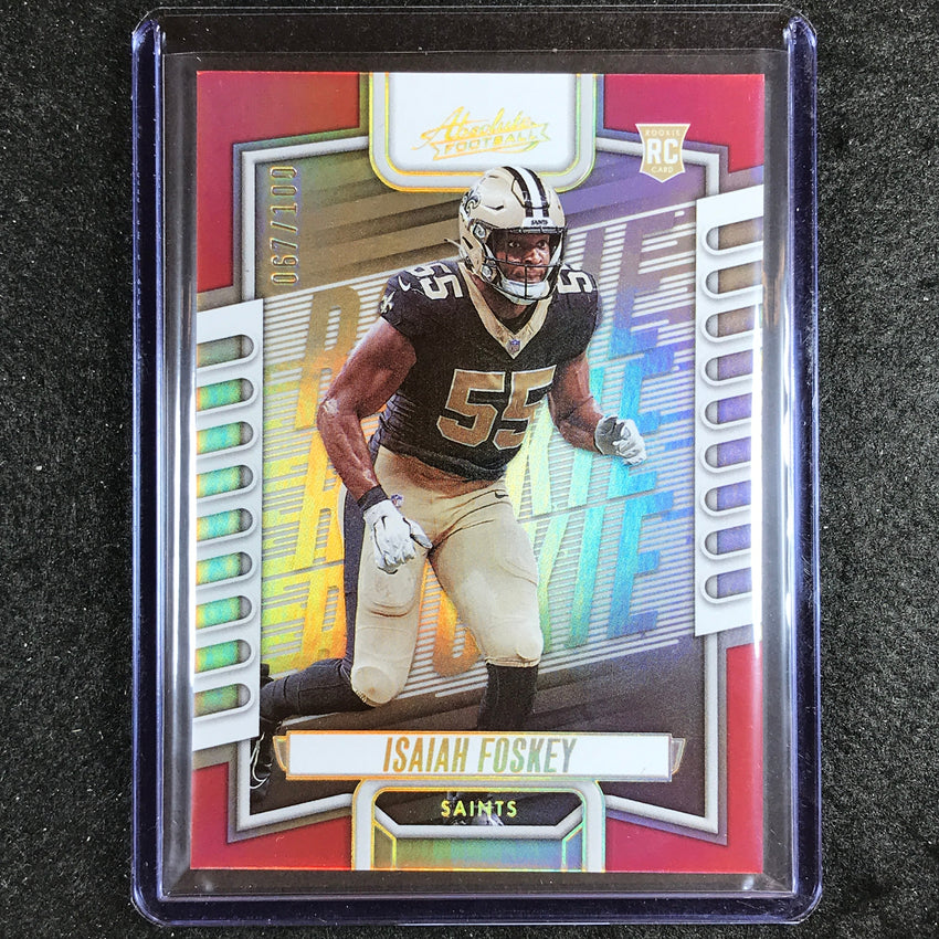 2023 Absolute Football Isaiah Foskey Rookie Base Red Spectrum 67/100