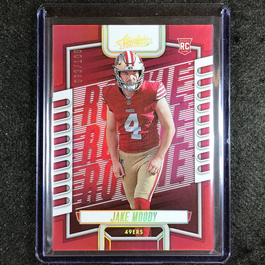 2023 Absolute Football Jake Moody Rookie Base Red Spectrum 93/100