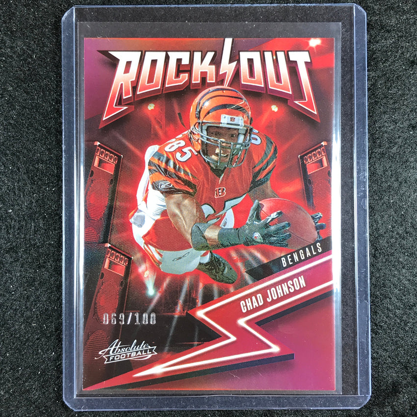2023 Absolute Football Chad Johnson Rock Out Red Spectrum 69/100
