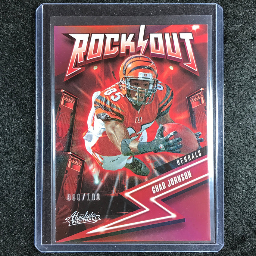 2023 Absolute Football Chad Johnson Rock Out Red Spectrum 80/100
