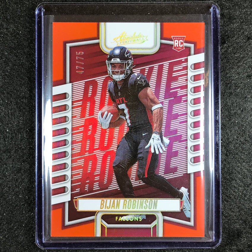 2023 Absolute Football Bijan Robinson Rookie Base Orange Spectrum 47/75