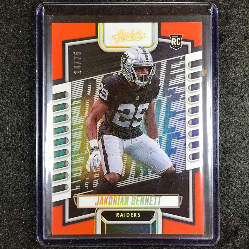 2023 Absolute Football Jakorian Bennett Rookie Base Orange Spectrum 14/75