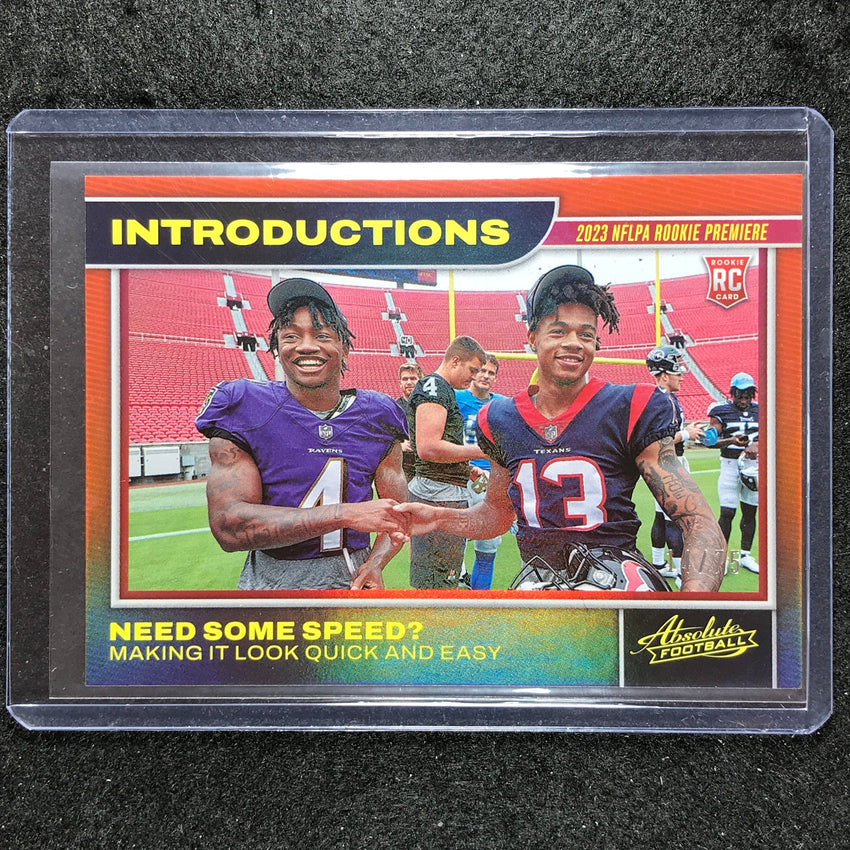 2023 Absolute Football Zay Flowers Tank Dell Introductions Rookie Orange 14/75