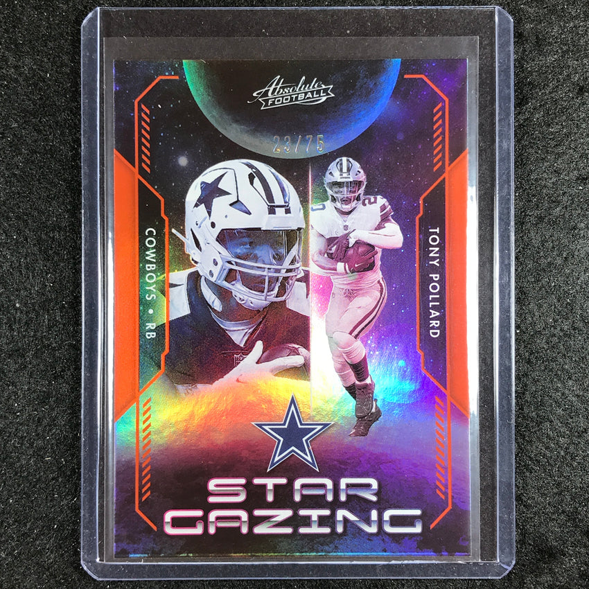 2023 Absolute Football Tony Pollard Star Gazing Orange Spectrum 23/75