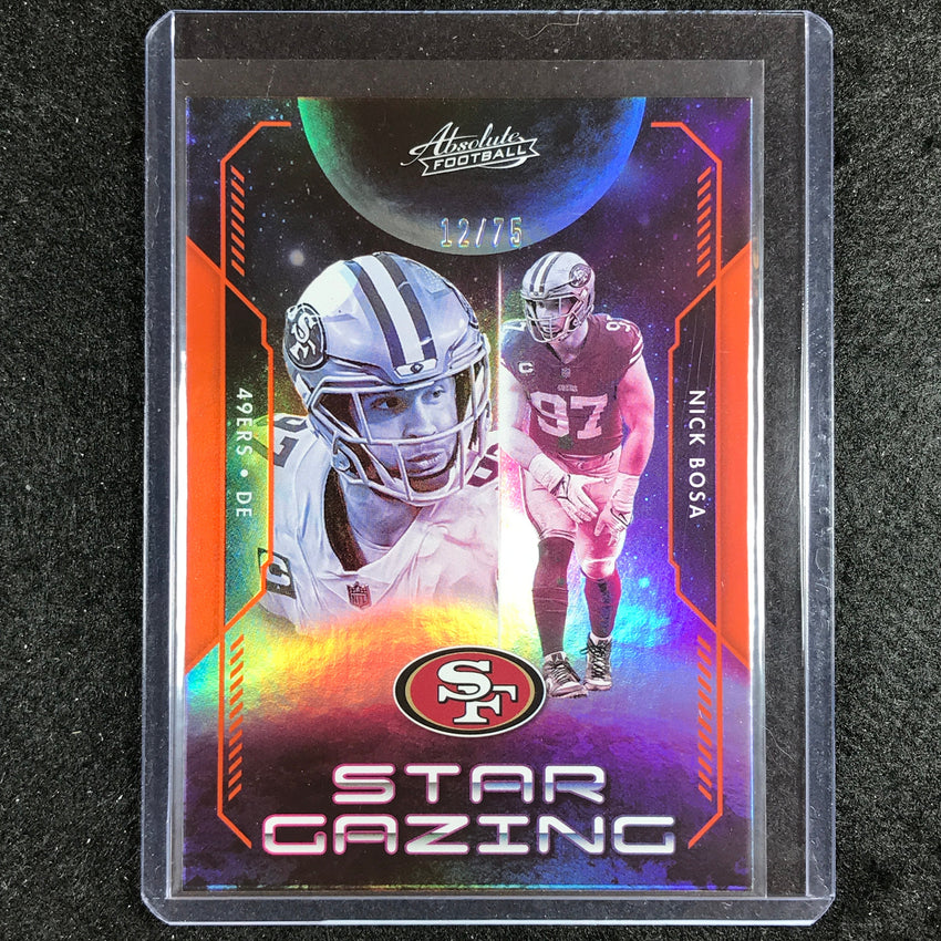 2023 Absolute Football Nick Bosa Star Gazing Orange Spectrum 12/75
