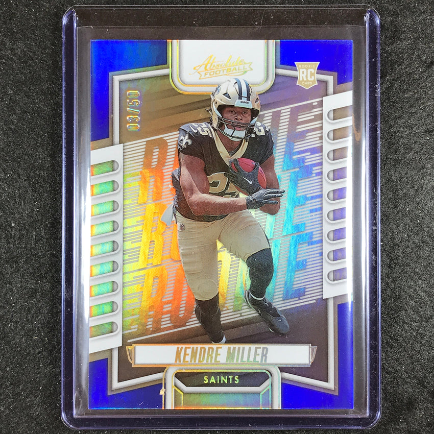 2023 Absolute Football Kendre Miller Rookie Base Blue Spectrum 3/50