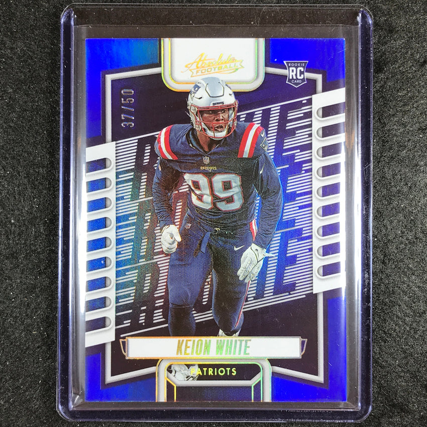 2023 Absolute Football Keion White Rookie Base Blue Spectrum 37/50