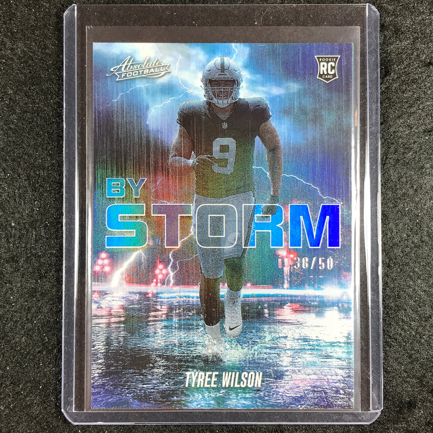2023 Absolute Football Tyree Wilson By Storm Rookie Blue Spectrum 38/50