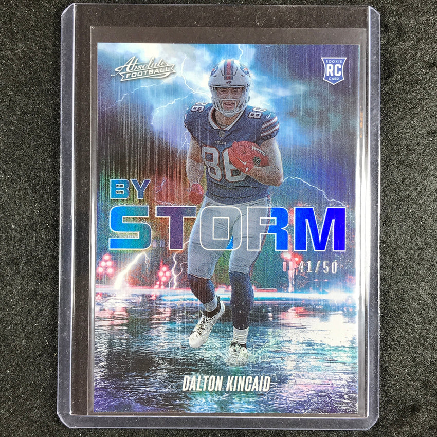 2023 Absolute Football Dalton Kincaid By Storm Rookie Blue Spectrum 41/50
