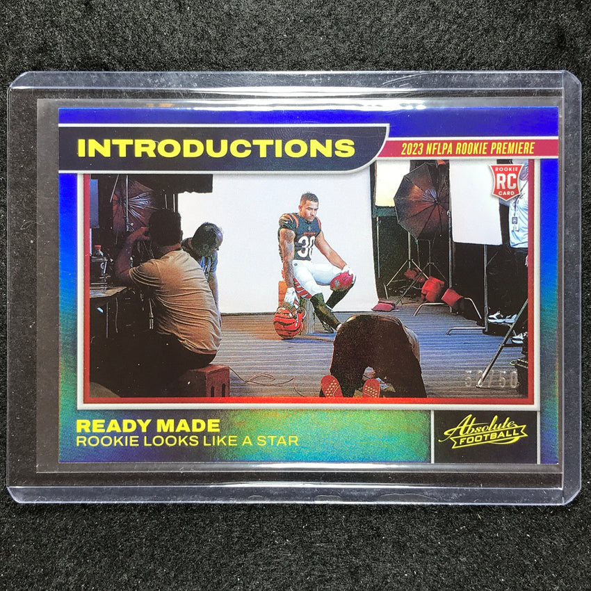 2023 Absolute Football Chase Brown Introductions Rookie Blue Spectrum 50/50