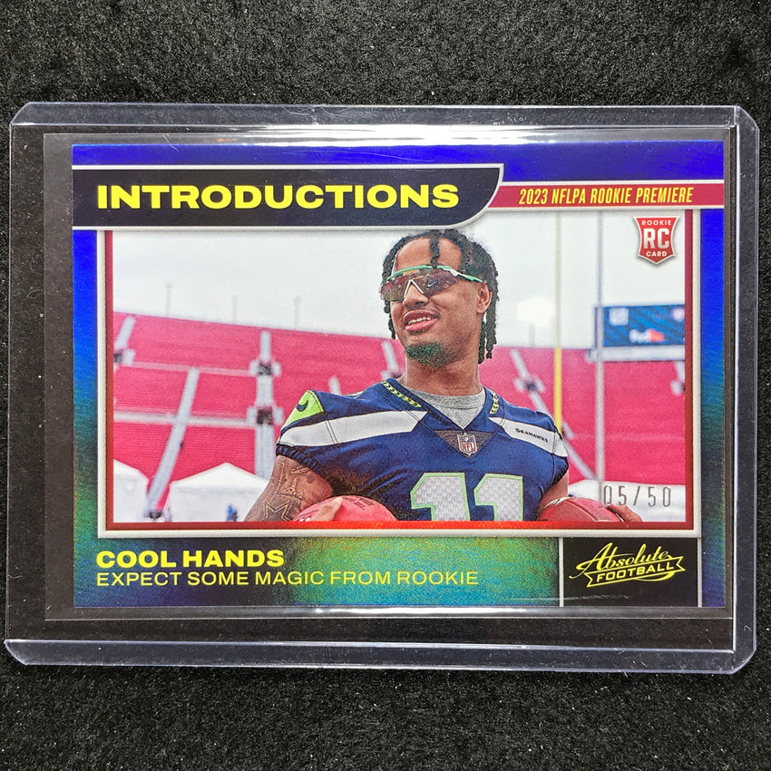 2023 Absolute Football Jaxon Smith-njigba Introductions Rookie Blue 5/50