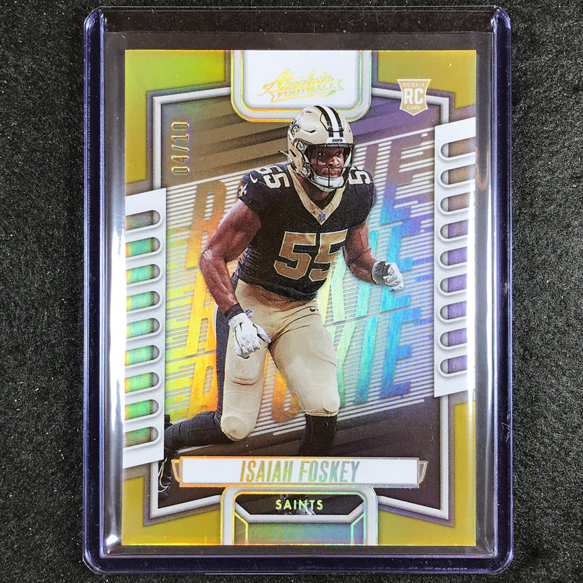 2023 Absolute Football Isaiah Foskey Rookie Base Gold Spectrum 4/10