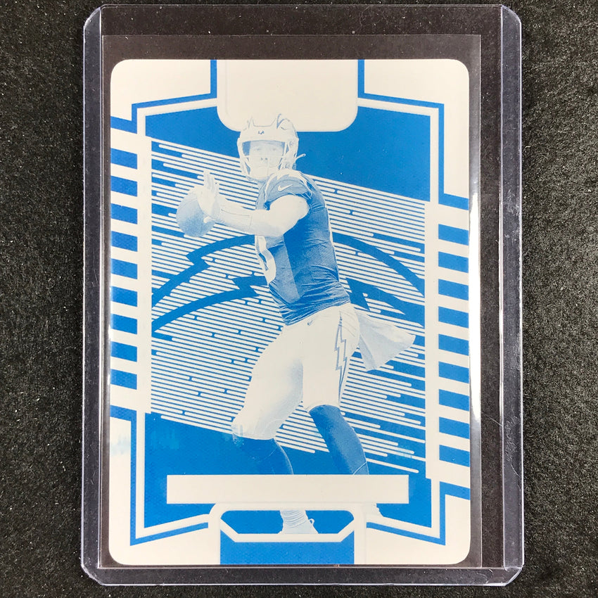 2023 Absolute Football Justin Herbert Base Printing Plate Cyan 1/1