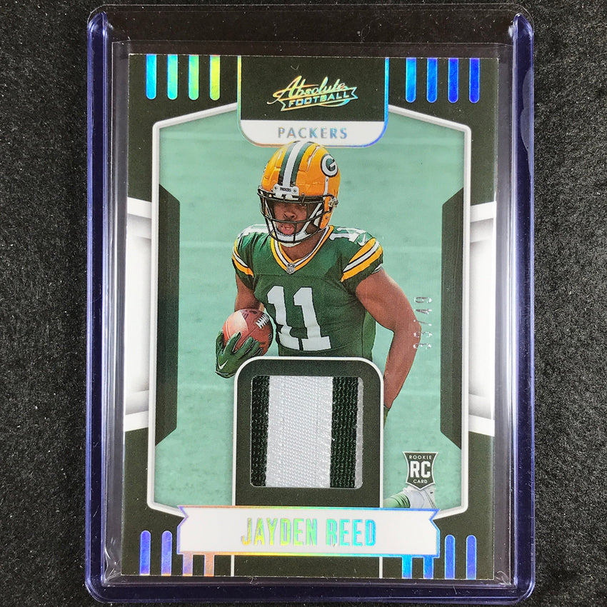 2023 Absolute Football Jayden Reed Absolute Rookie Materials Patch Silver 33/49