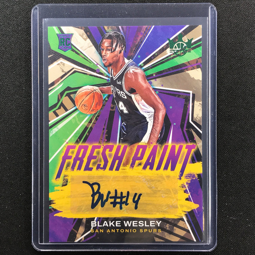 2022-23 Court Kings Blake Wesley Fresh Paint Rookie Auto Jade Ssp No Bws
