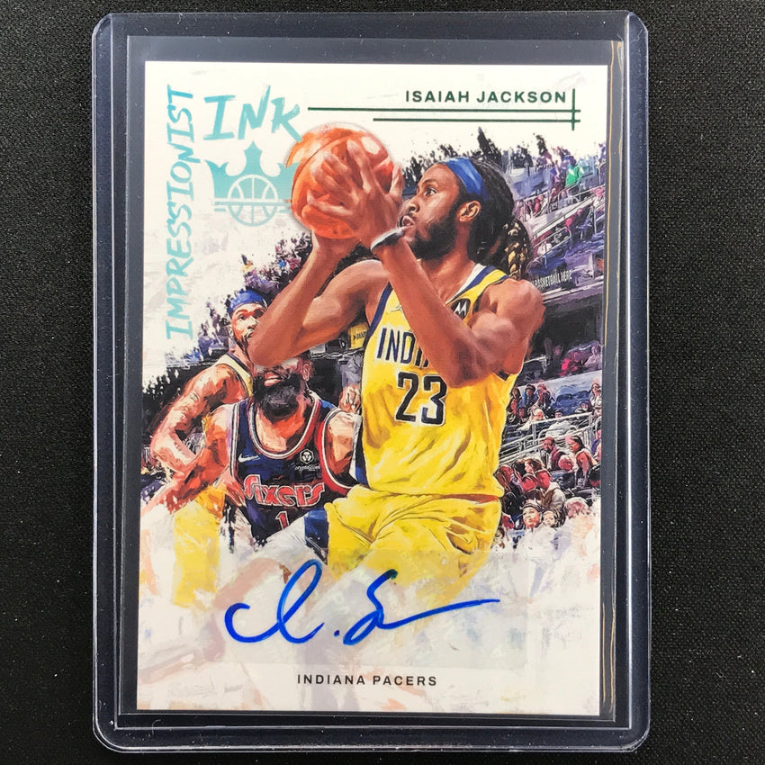2022-23 Court Kings Isaiah Jackson Impressionist Ink Auto Jade Ssp No Iip