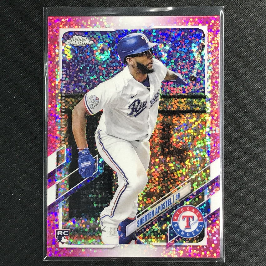 2021 Topps Chrome Sherten Apostel Rookie Magenta Speckle 14/350