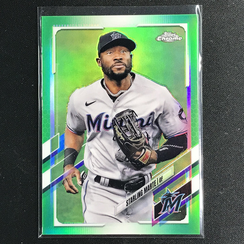 2021 Topps Chrome Starling Marte Green 76/99