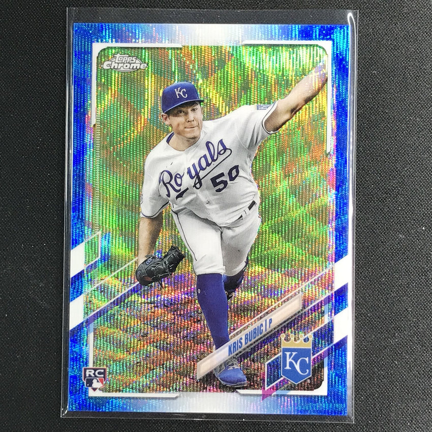 2021 Topps Chrome Kris Bubic Rookie Blue Wave 50/75