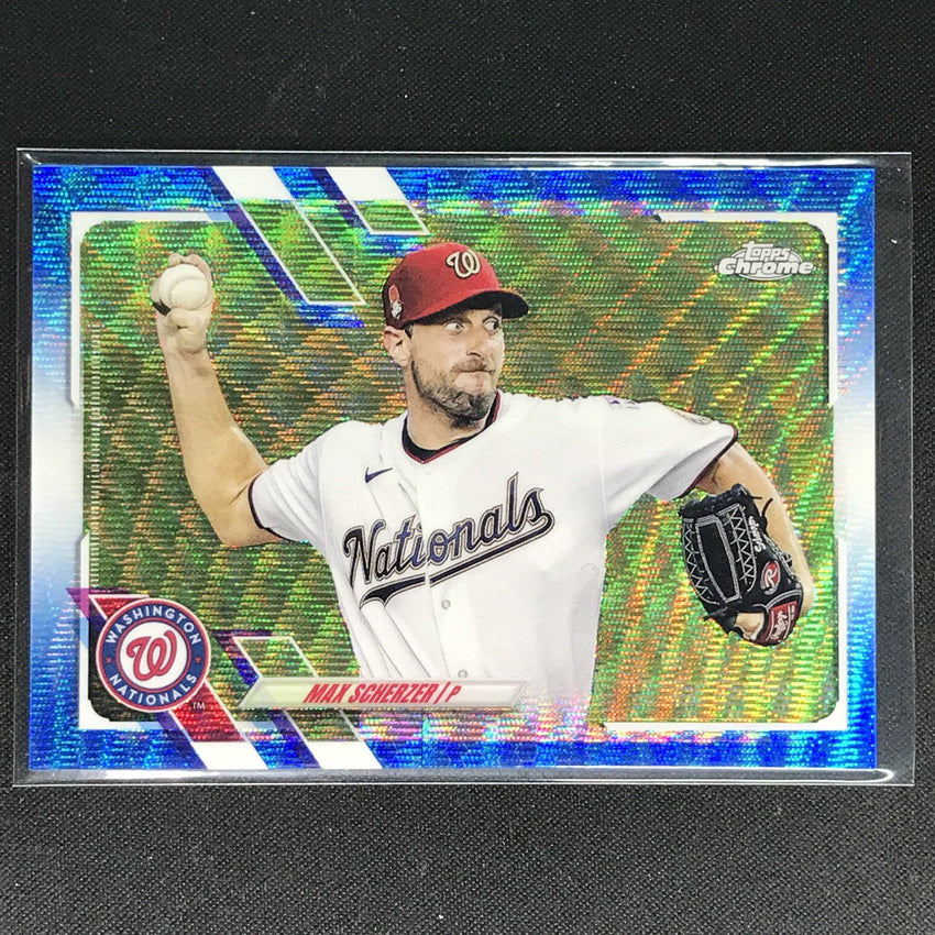 2021 Topps Chrome Max Scherzer Blue Wave 35/75
