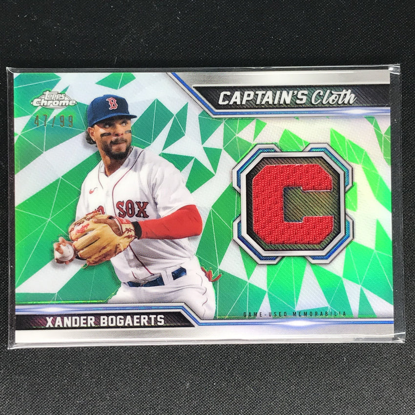 2021 Topps Chrome Xander Bogaerts Captains Cloth Relic Jersey Green 47/99