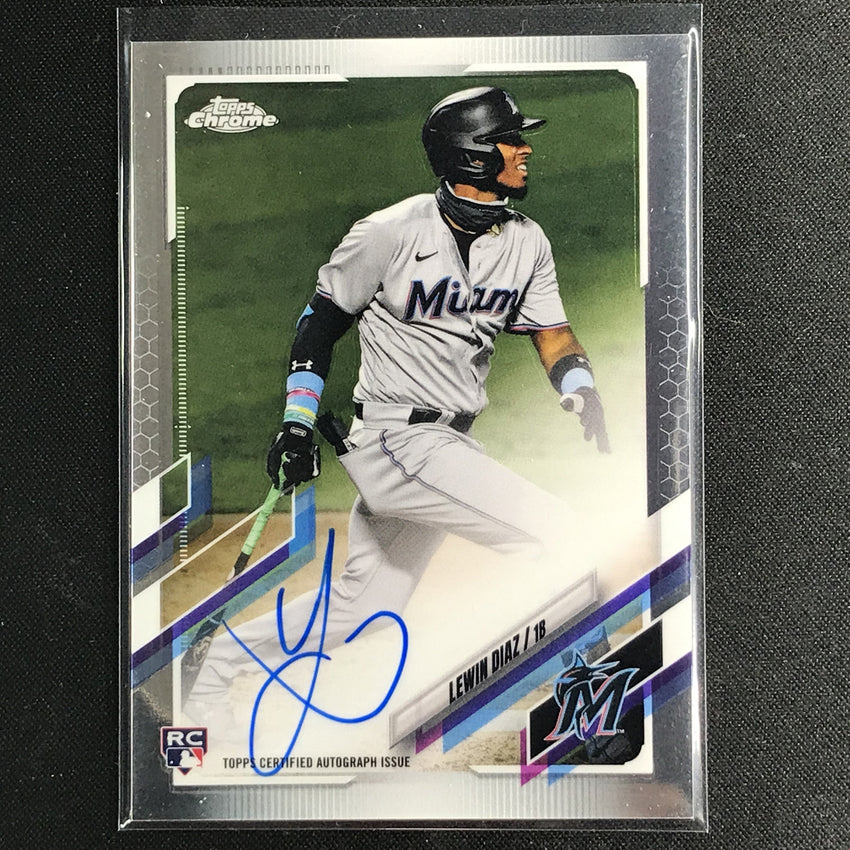 2021 Topps Chrome Lewin Diaz Rookie Autographs Base No Ld