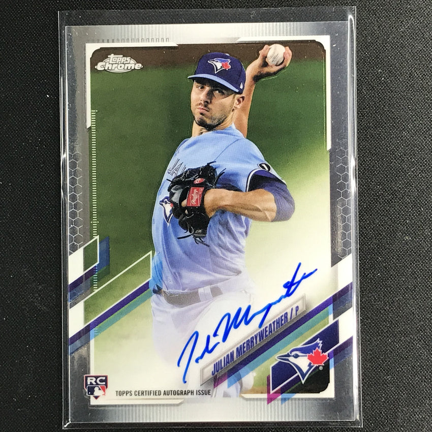 2021 Topps Chrome Julian Merryweather Rookie Autographs Base No Jm